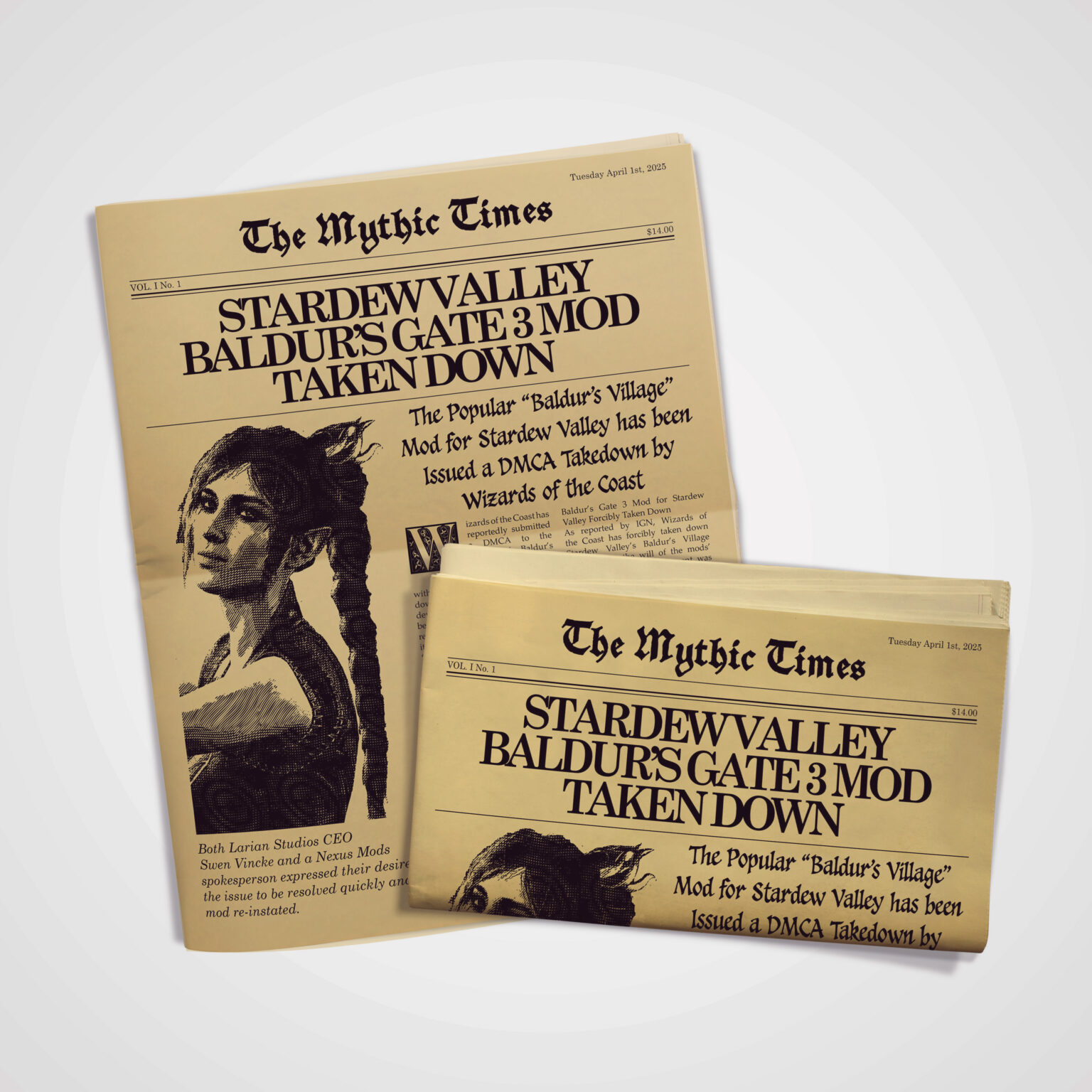 Editorial The Mythic Times Cover Mockup