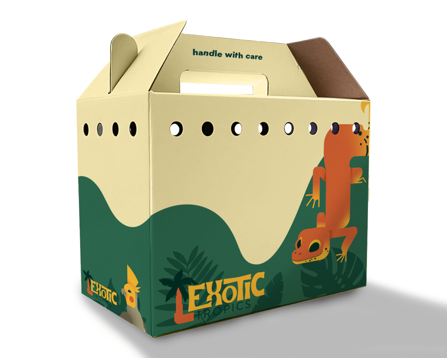Branding Exotic Tropics Pet Box Mockup