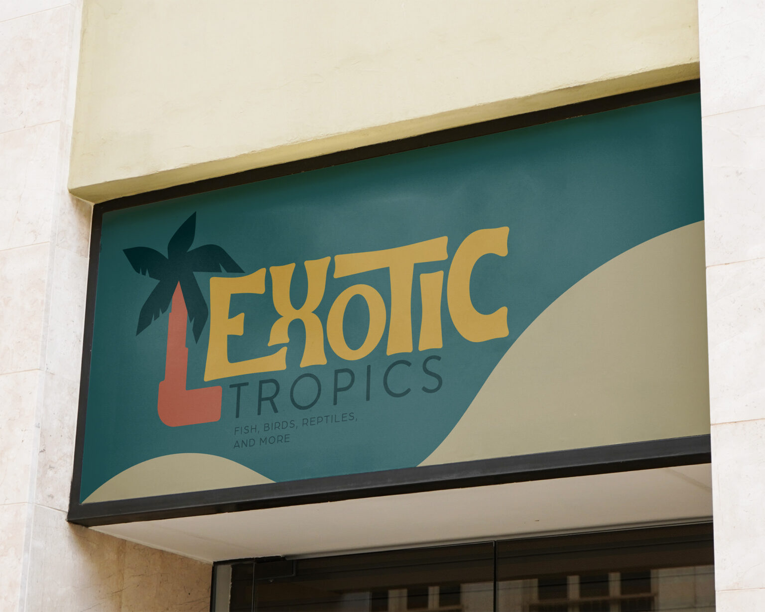 Branding Exotic Tropics Sign Mockup