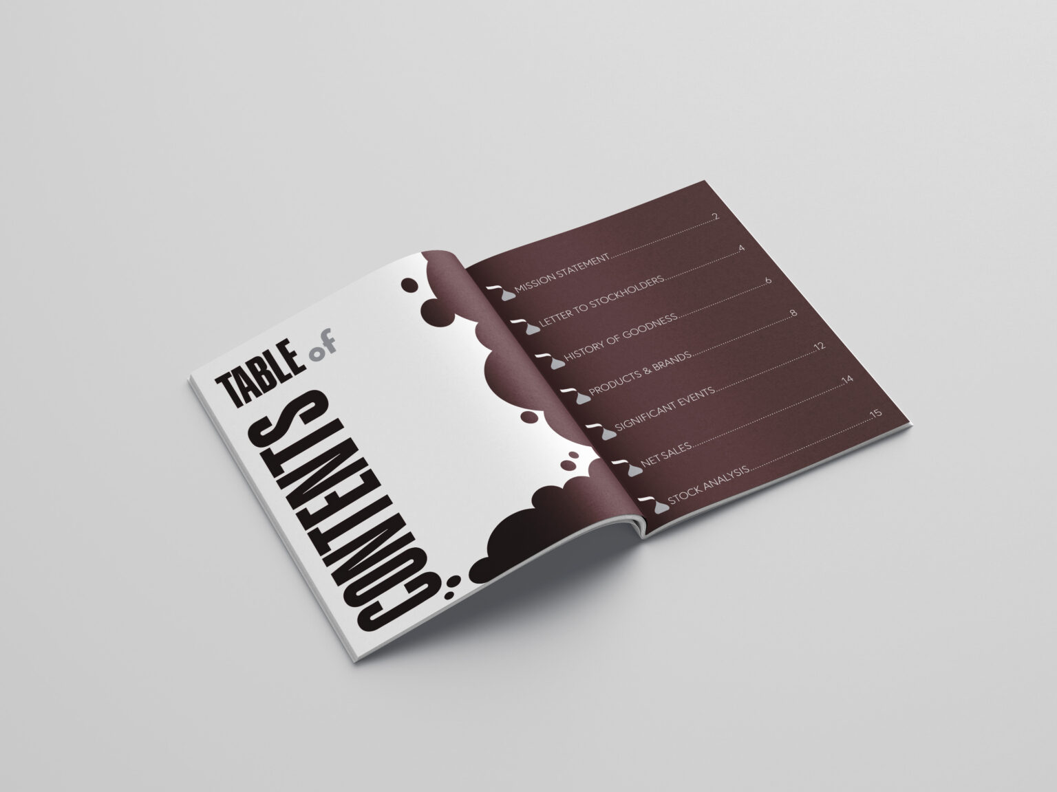 Editorial Hershey Annual Report Table of Contents Mockup