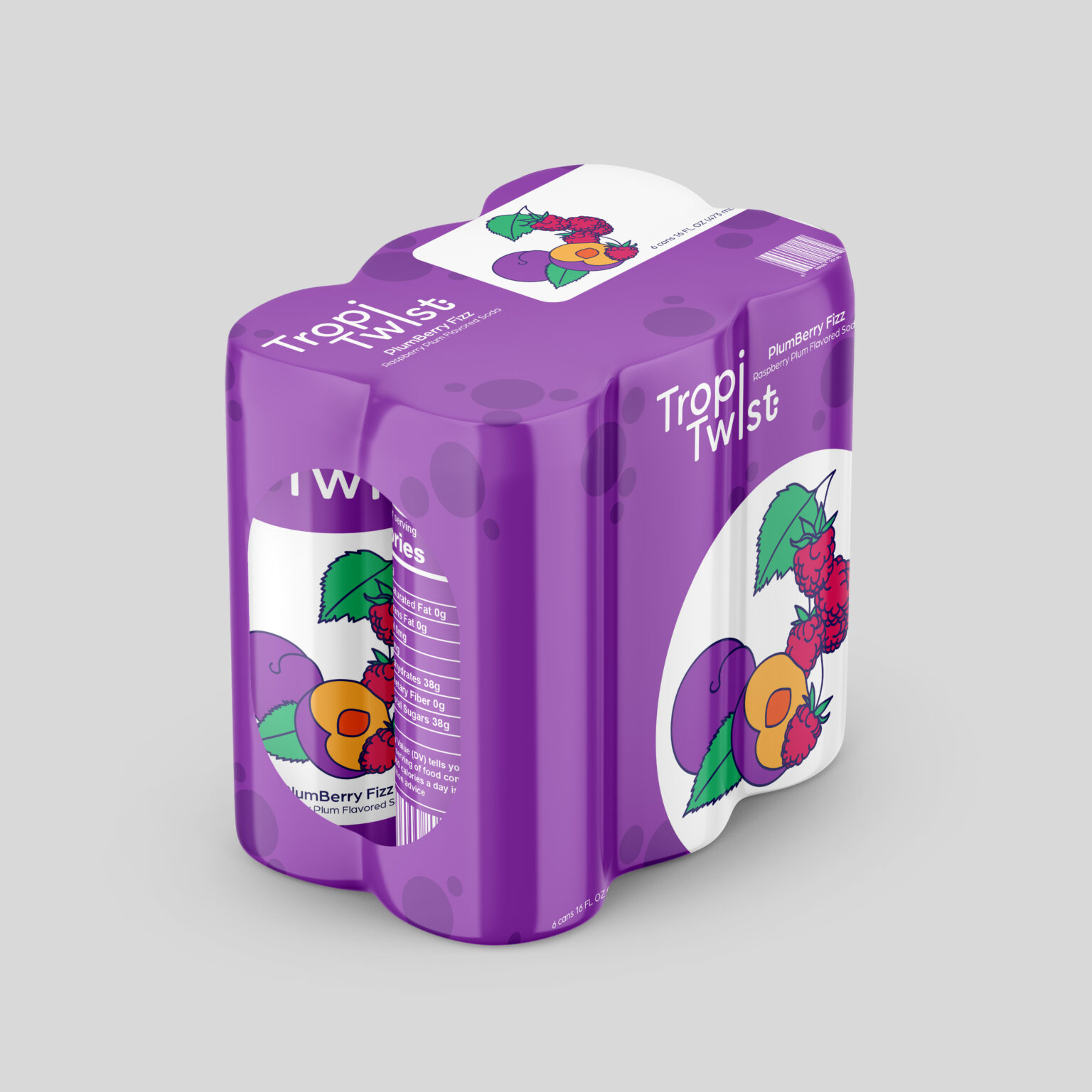 Branding PlumBerry Fizz Pack Mockup