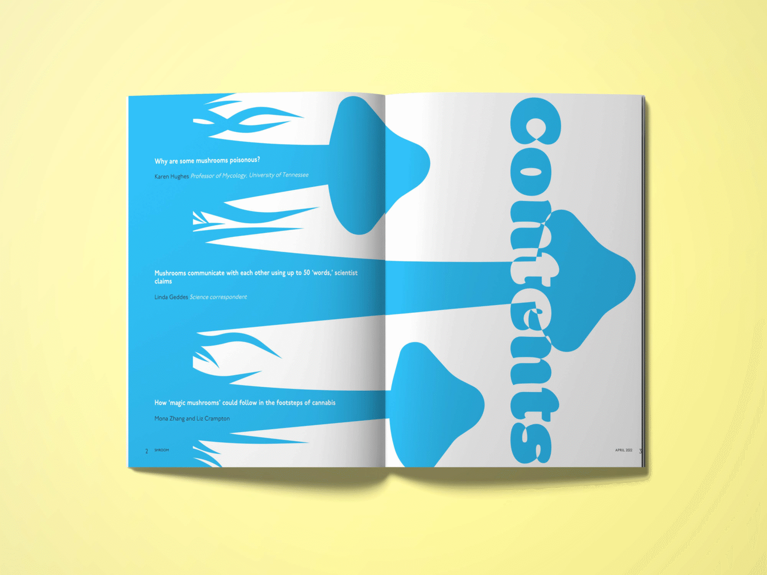 Editorial Shroom Magazine Table of Contents Mockup