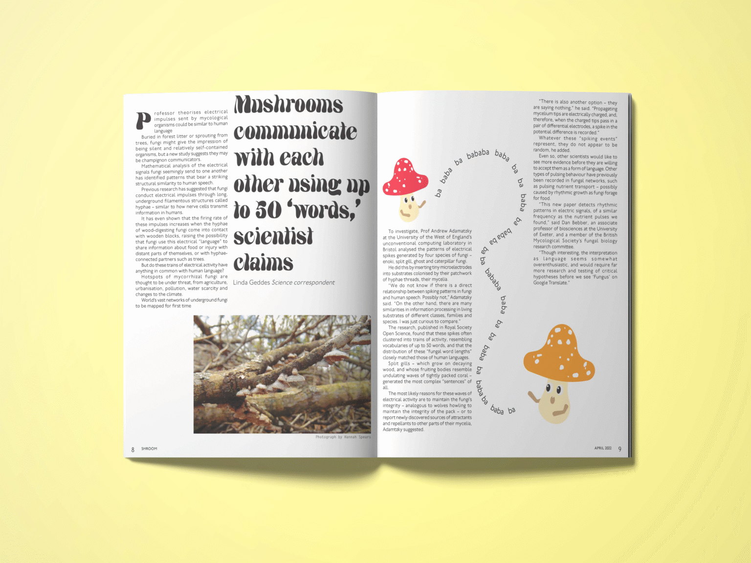 Editorial Shroom Magazine Mushrooms communicate with each other using up to 50 'words,' scientist claims Mockup