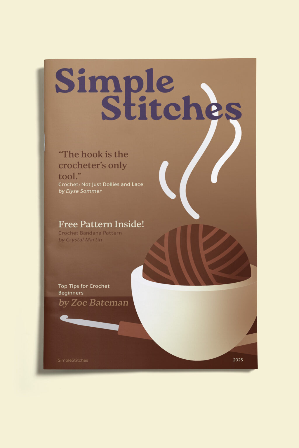 Editorial Simple Stitches Front Cover Mockup