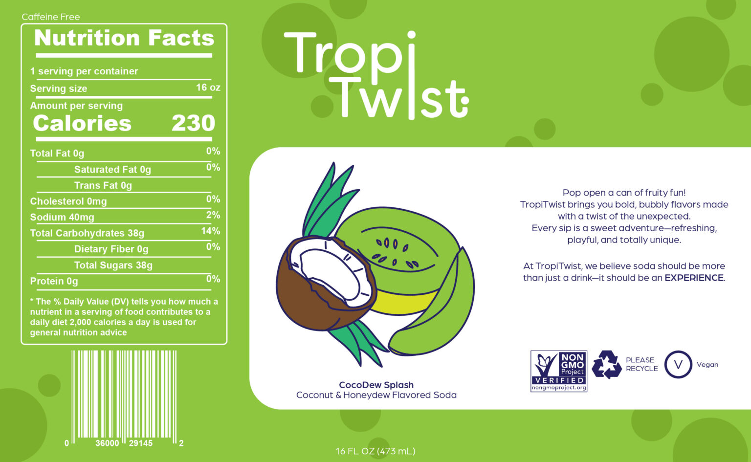 Branding CocoDew Splash Can Label