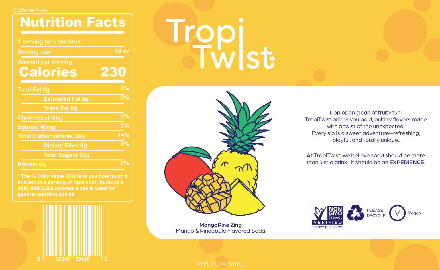 Branding MangoPine Zing Can Label