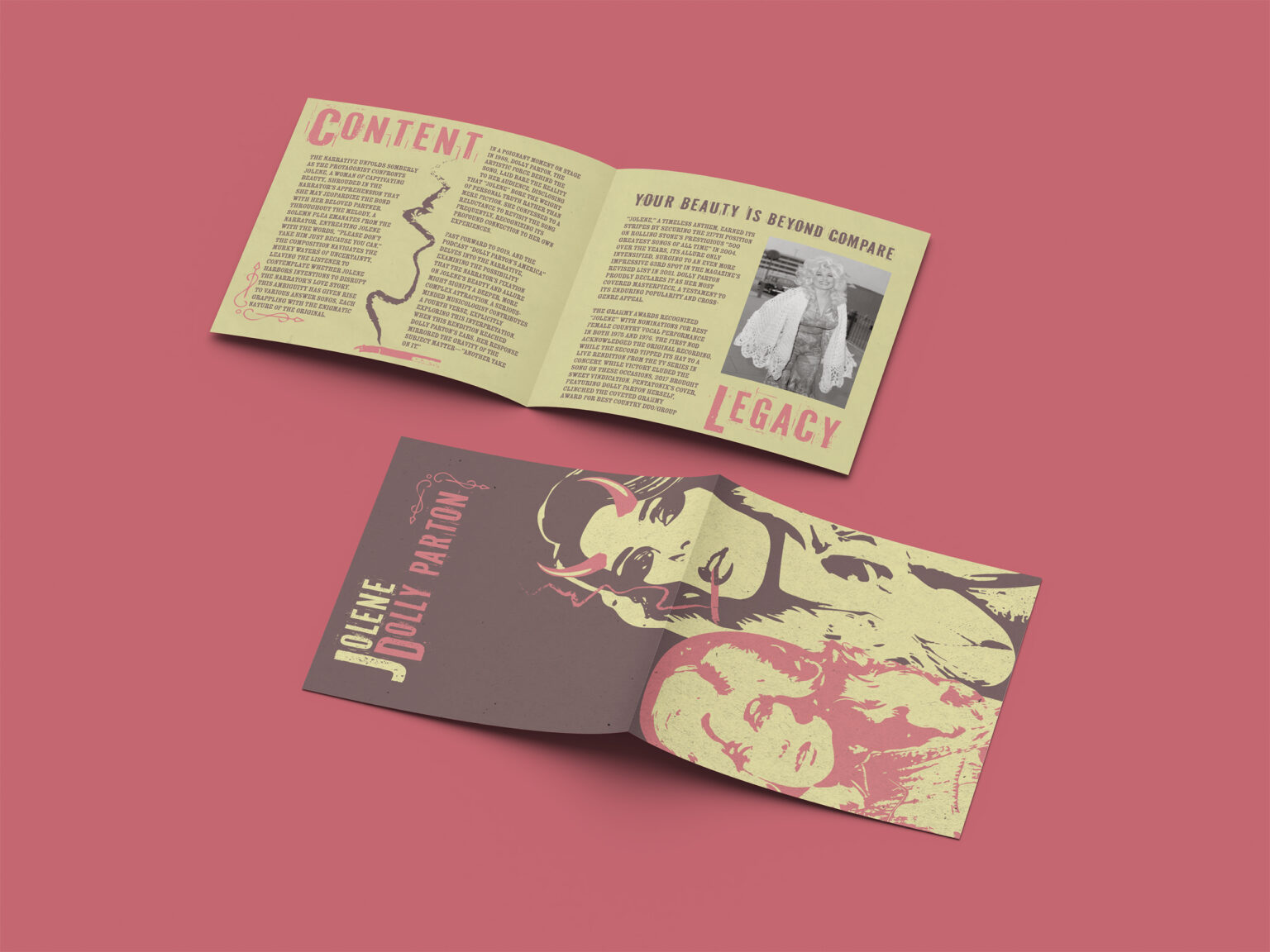 Marketing Dolly Parton Album Brochure Mockup