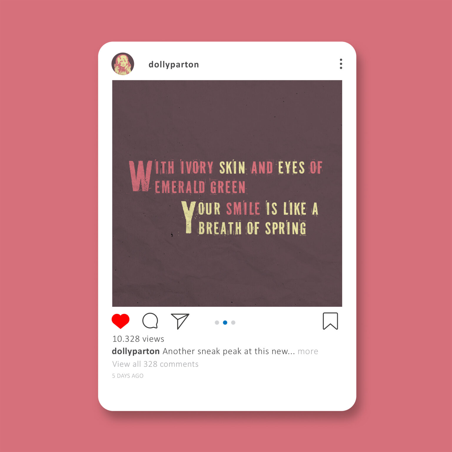 Marketing Dolly Parton Instagram Post Mockup 2