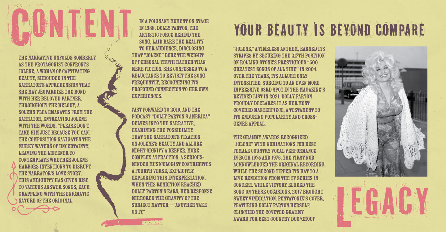 Marketing Dolly Parton Inside of Brochure